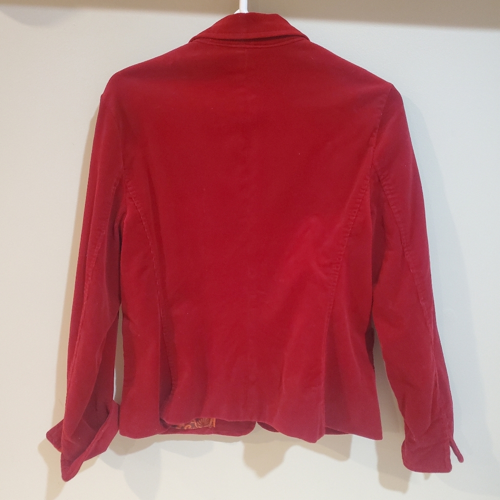 Talbotd Red Curdoroy Jacket Blazer Holiday Christmas Preppy Size 10P - Picture 6 of 8